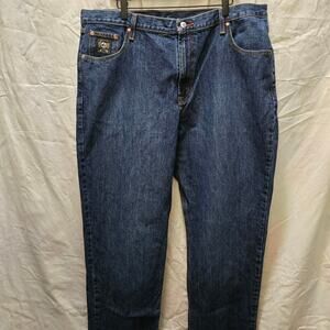 Cinch Mens Loose Fit Black Label jeans in Dark Stone 40x38 tapered leg dark wash